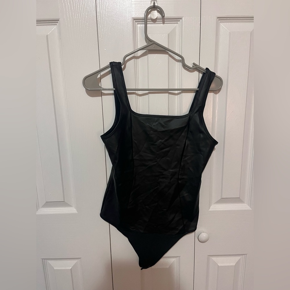 Abercrombie & Fitch Lightweight Leather Bodysuit Black Medium